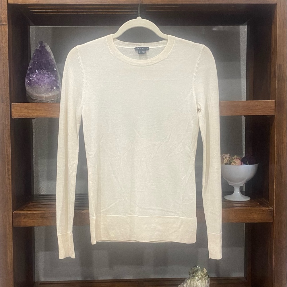 Theory Fine Knit Crew Neck Sweater Top XS 0 P
